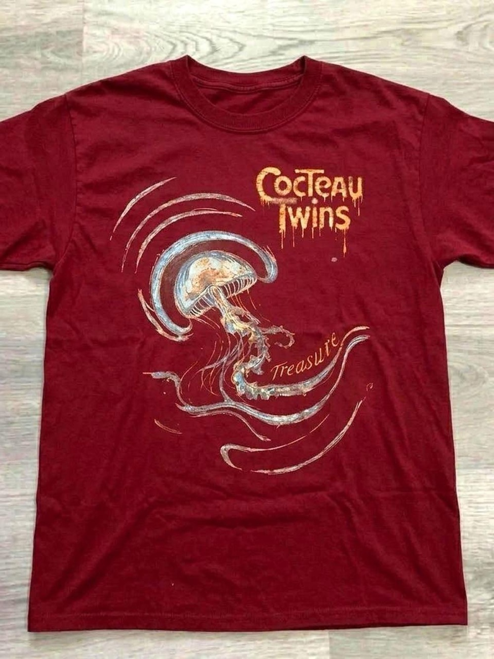 Gildan Cardinalred Cocteau Twins Jellyfish Graphic Tee